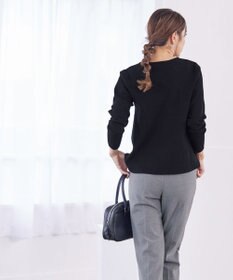 Tiaclasse 【洗える】刺繍リブニットトップス