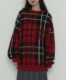 WEGO 【2025年秋冬新作】シャギーパターンニットBIGプルオーバー