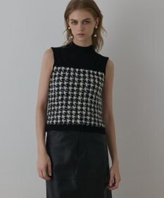 GRACE CONTINENTAL ツイードベアニットトップ