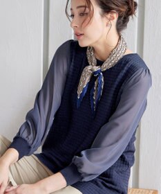 Tiaclasse シアーチェック柄ニットチュニック