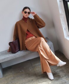 BEIGE， 【andGIRL 秋号掲載】LEMOORE / ウールリバースタンドカラーショートコート