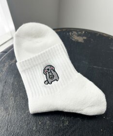 WEGO アニマル刺繍アンクル底パイルソックス