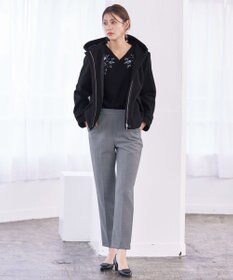 Tiaclasse 【洗える】刺繍リブニットトップス