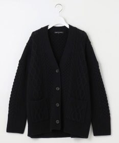 23区 【洗える】ウールカシミヤ アランパターン カーディガン