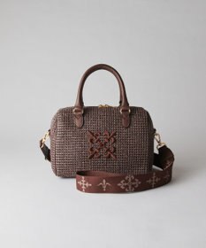 russet ナイロンラフィアミニボストンバッグ(CE-1715)