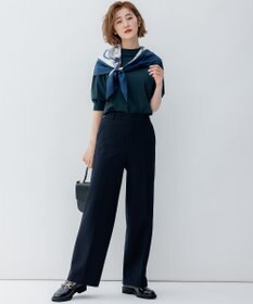 23区 L 【洗える/アンサンブル対応】ヴィスコースストレッチ 半袖 ニット