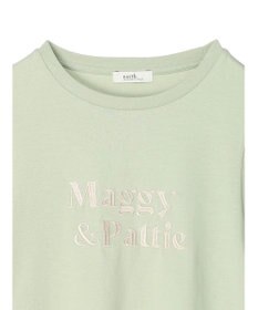 earth music&ecology フォルムスリーブ刺繍ロゴＴＥＥ