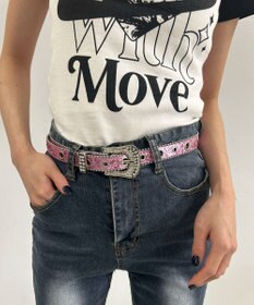 WEGO Lビジューバックルラメベルト