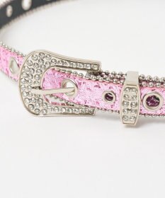 WEGO Lビジューバックルラメベルト