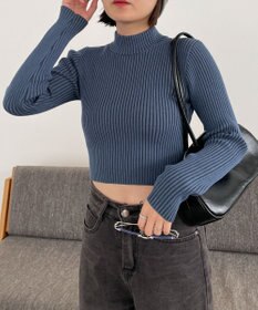 WEGO リブハイネックショートニット