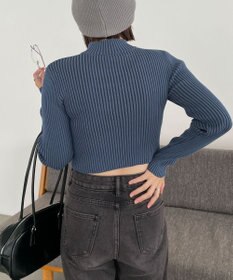 WEGO リブハイネックショートニット