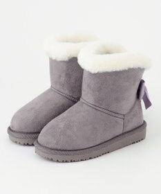ANY KIDS フェイクムートン リボン ブーツ
