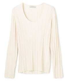 BEIGE， LABRADO / ランダムリブ Uネックニット