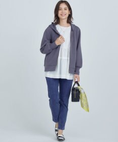 組曲 ストレッチ天竺ティアード ロングＴシャツ