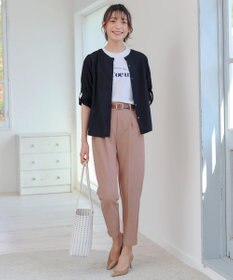 Tiaclasse L 【洗える】ノーカラーシアーシャツ