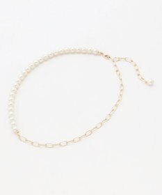 ANY パール×チェーンラリエットネックレス ゴールド