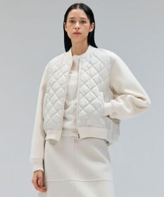BEIGE， 【GISELe 10月号掲載】DOVER / 異素材ウールキルティングブルゾン Ecru × Ecru