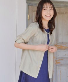 Tiaclasse L 【洗える】ノーカラーシアーシャツ