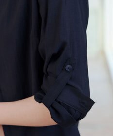 Tiaclasse L 【洗える】ノーカラーシアーシャツ