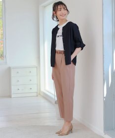 Tiaclasse L 【洗える】ノーカラーシアーシャツ