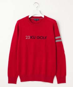 23区GOLF 【MEN】【ウォッシャブル】ウールブレンド ロゴニット