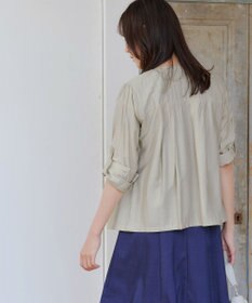 Tiaclasse L 【洗える】ノーカラーシアーシャツ