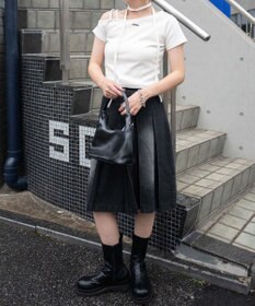 WEGO プレートデザインワンショルトップス