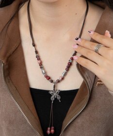 WEGO Lバタフライビーズネックレス