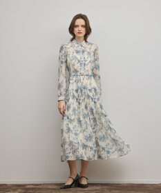 GRACE CONTINENTAL フラワープリントプリーツワンピース
