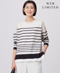J.PRESS LADIES 【WEB限定・洗える】Vis/Peスパーク シアー ボーダー ニット