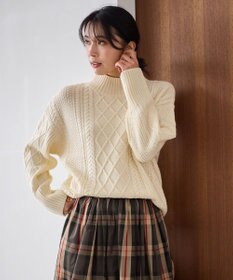 ANY L ソフトタッチケーブルニットチュニック