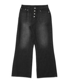 WEGO ボタンフライローライズフレアデニム
