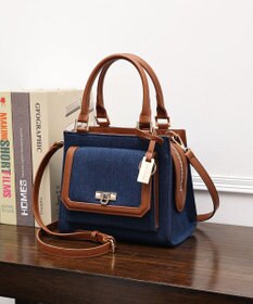 style code 【MERCURYDUO/マーキュリーデュオ】デニムコンビ　フラップハンドバッグ