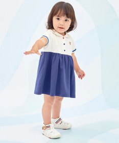 MIKI HOUSE HOT BISCUITS 【80-120cm】くま耳 セーラーカラー ワンピース
