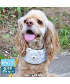 PET PARADISE クールネック バンダナ《 ボタニカル/ しろくま/シフォン襟》 保冷剤付き 【中型犬】【大型犬】