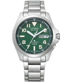 CITIZEN 【電池交換不要 デイ&デイト電波時計】スーパーチタニウム採用 エコ・ドライブ電波時計 LANDシリーズ PMD56-2951