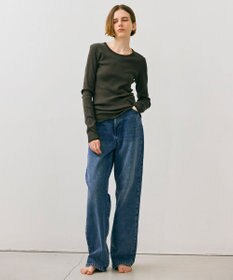 BEIGE， 【BEIGE,ecru/WEB限定・洗える】RIB TOPS /  コットンシルクロングスリーブトップス