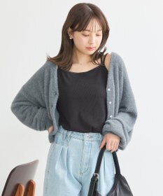 earth music&ecology ミニラメシャギーカーディガン