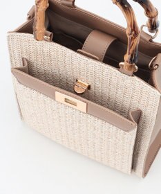 ANY SIS 【美人百花7月号掲載】2WAYバンブーライクハンドルミディ トートバッグ