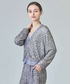 GRACE CONTINENTAL スパンコールニットカーディガン