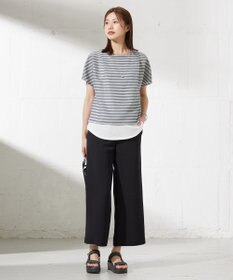 J.PRESS LADIES L シアーボーダーツイン カットソー