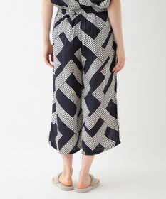 UCHINO クレープガーゼ ジオメトリックガウチョパンツ