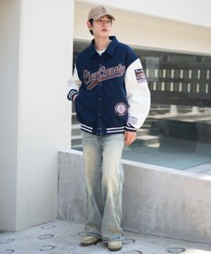 WEGO 【25年秋冬新作/ユニセックス着用ITEM/SMLサイズ展開】メルトンワッペンスタジャン