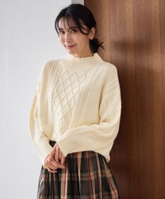 ANY L ソフトタッチケーブルニットチュニック