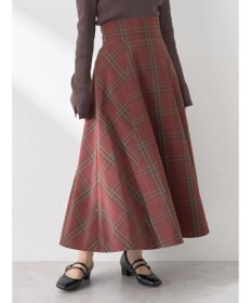 earth music&ecology バックレースアップチェックスカート