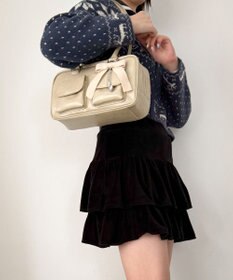 WEGO チャーム付きスクエアボストンバッグ