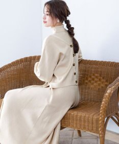 Tiaclasse 【洗える】大人上品なニットカーデ＋ワンピースセット