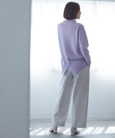 自由区 【裏起毛/撥水加工】TRギャバ ワイドクロップドパンツ