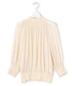 23区 【洗える】シアーギャザー ハイネック ニット