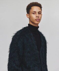 UNFILO MENS 【男女兼用】シャギーニット カーディガン